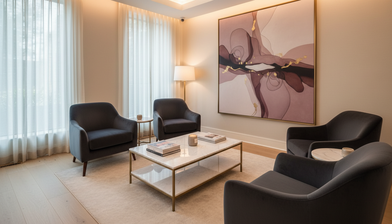 Luxurious waiting area with elegant decor